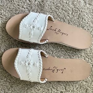 Jack Rogers White Slides